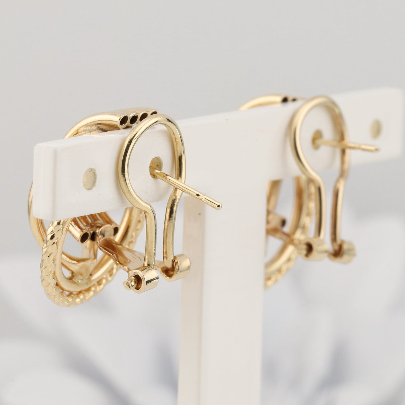 Yellow Gold Circular Design Earrings