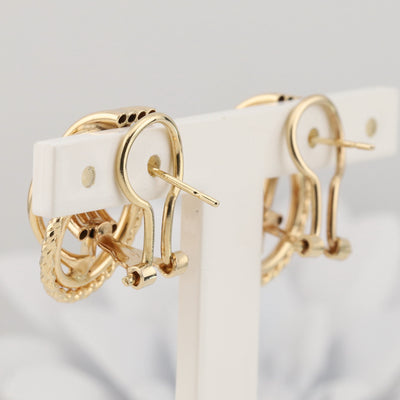 Yellow Gold Circular Design Earrings