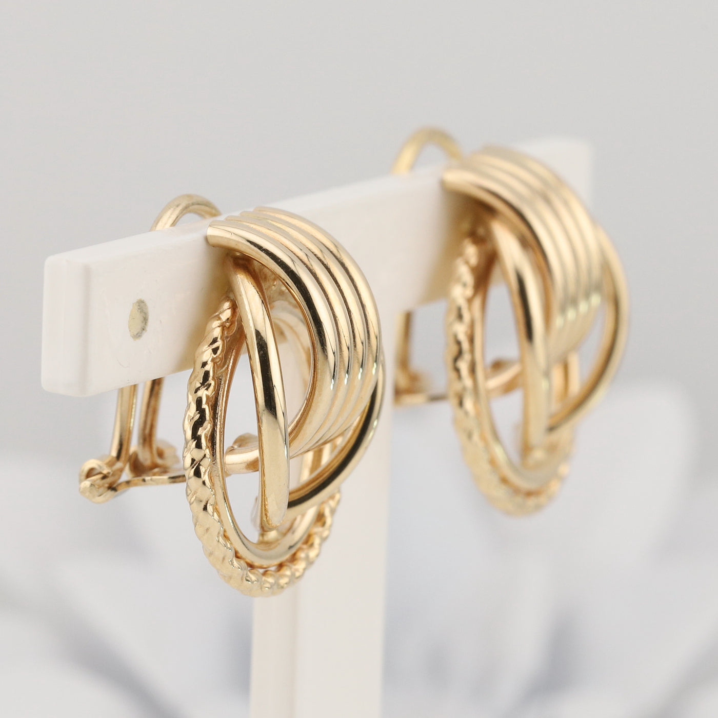 Yellow Gold Circular Design Earrings