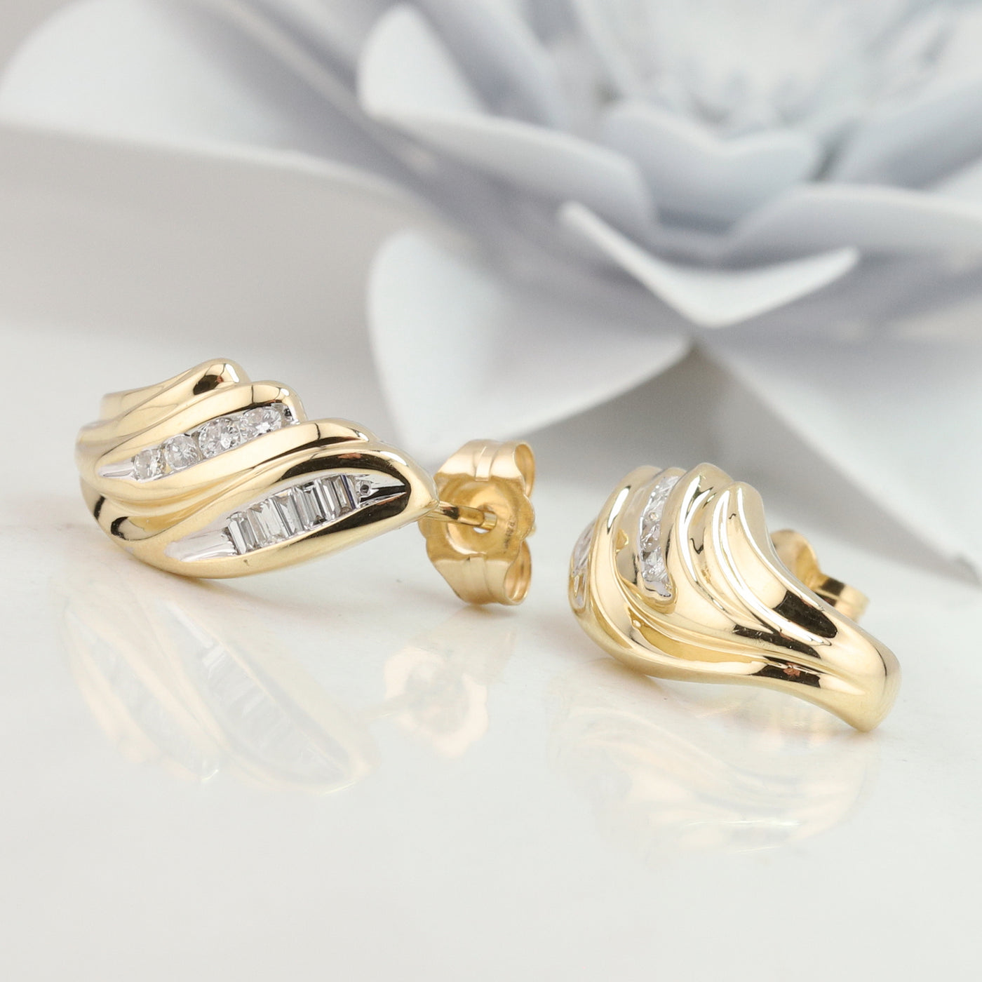Diamond Yellow Gold Earrings