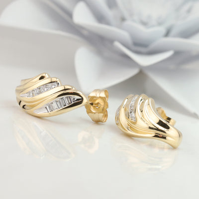 Diamond Yellow Gold Earrings