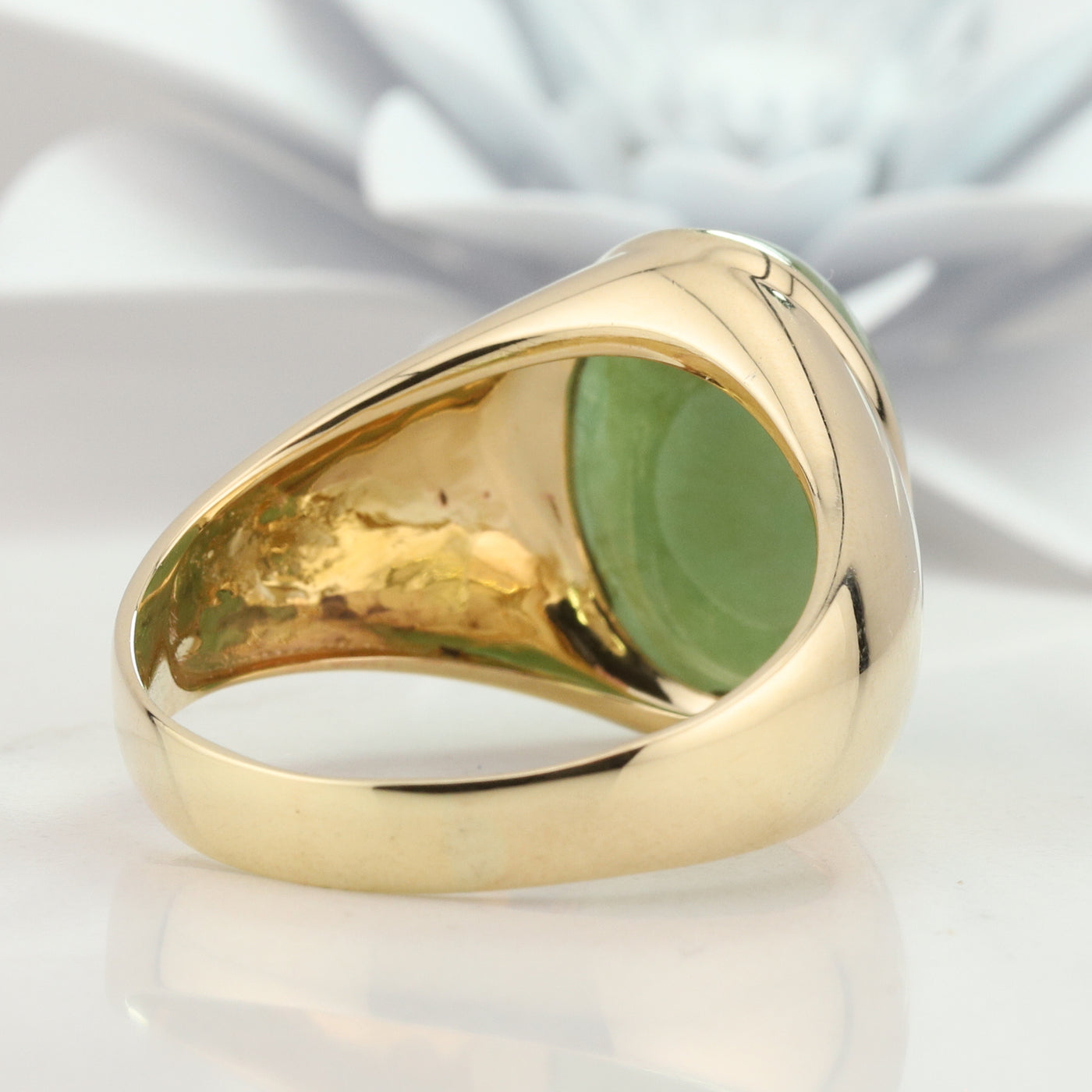 Yellow Gold Jade Ring