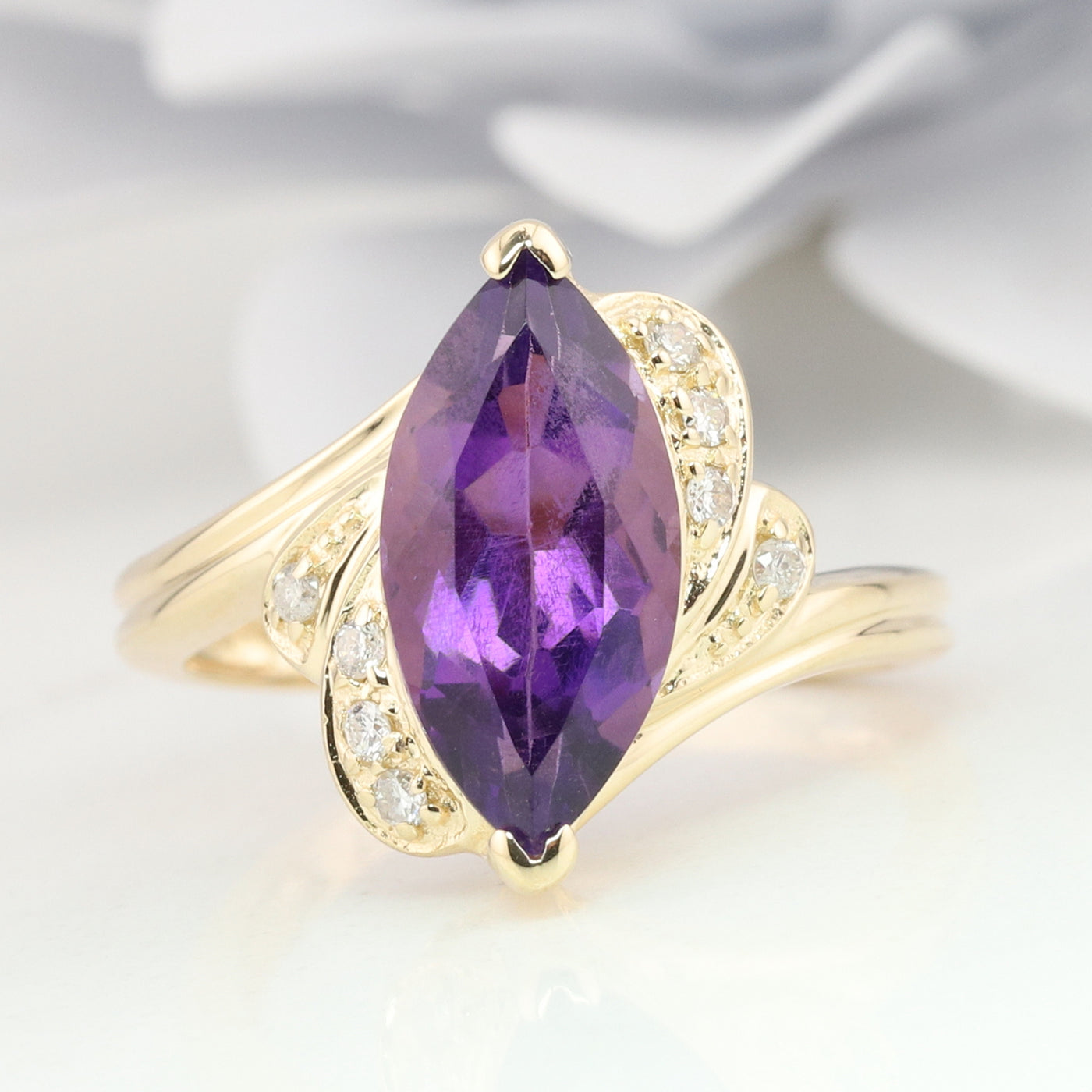 Yellow Gold Amethyst Ring