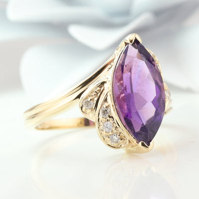 Yellow Gold Amethyst Ring