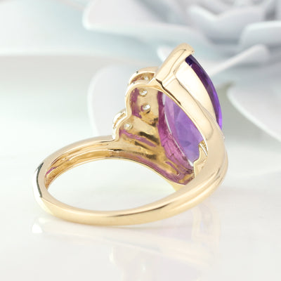 Yellow Gold Amethyst Ring