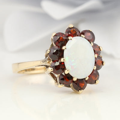 Garnet and Opal Ring
