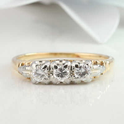 Two Toned Gold Diamond Ring