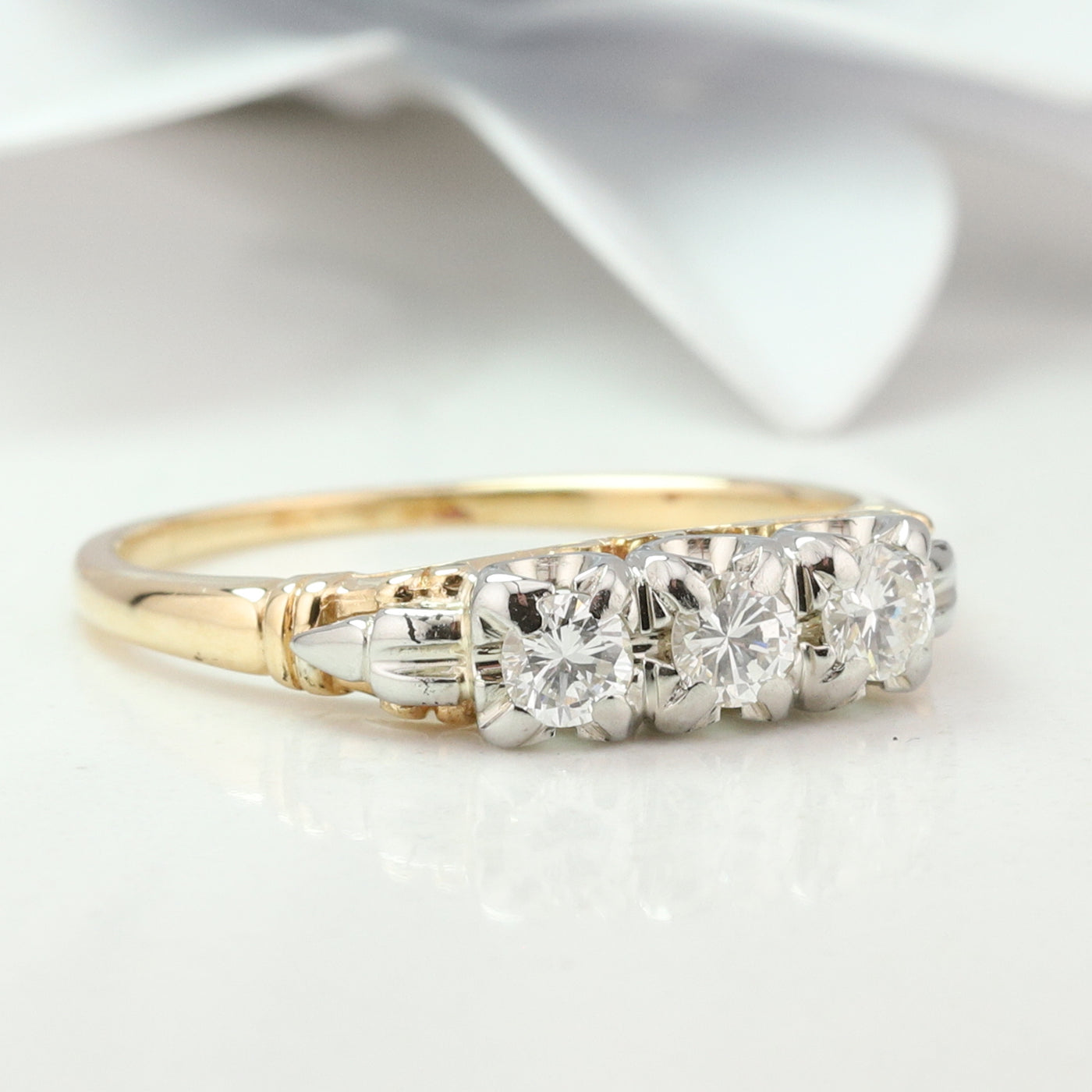 Two Toned Gold Diamond Ring
