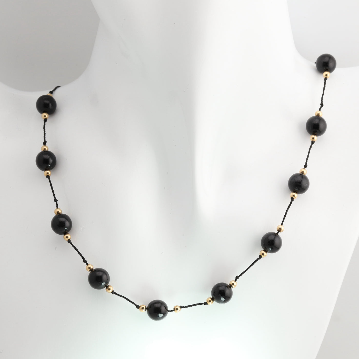 Black and Gold Station Necklace