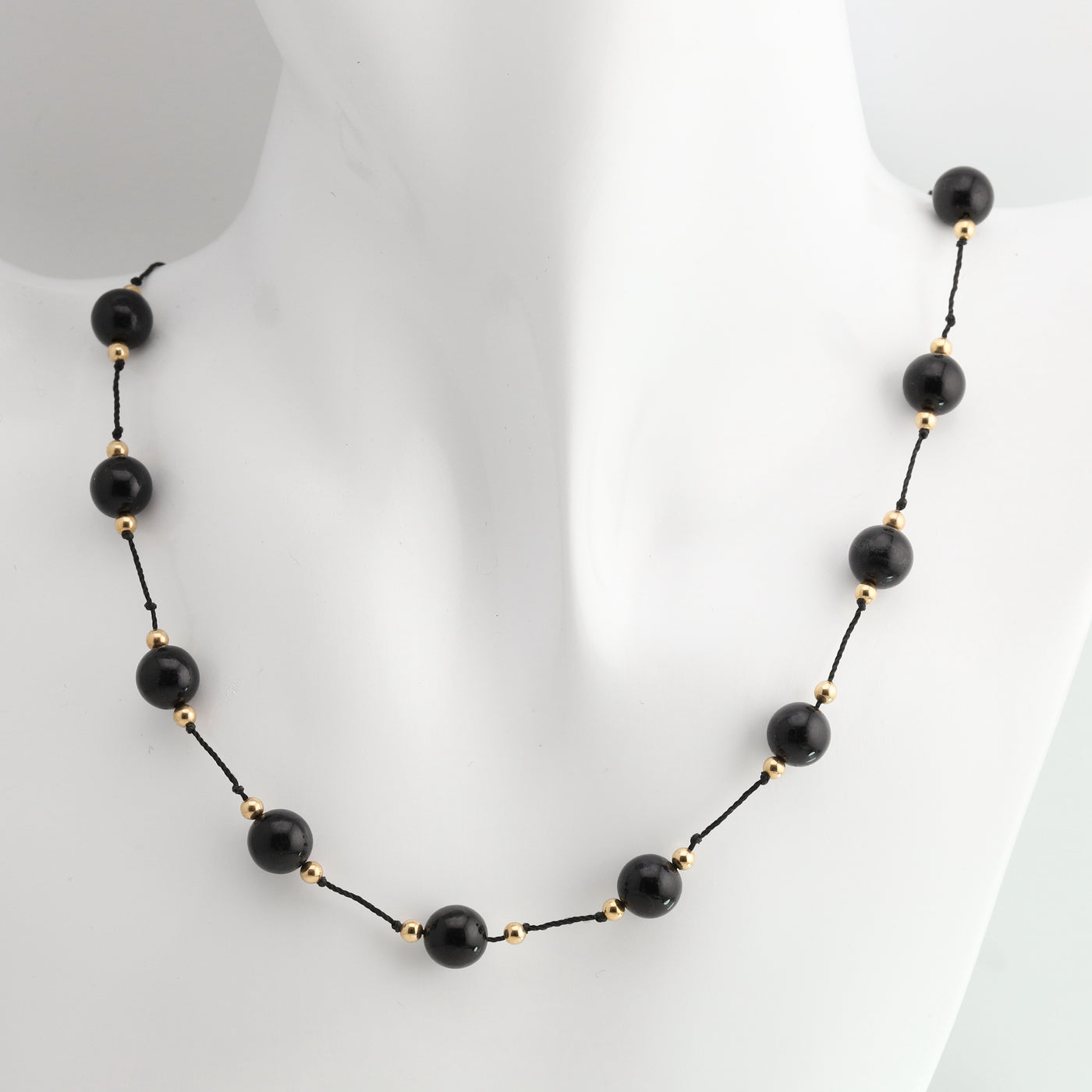 Black and Gold Station Necklace