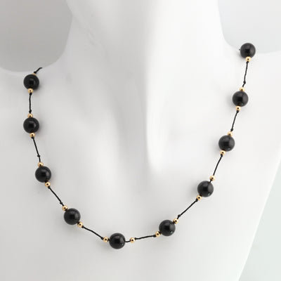 Black and Gold Station Necklace