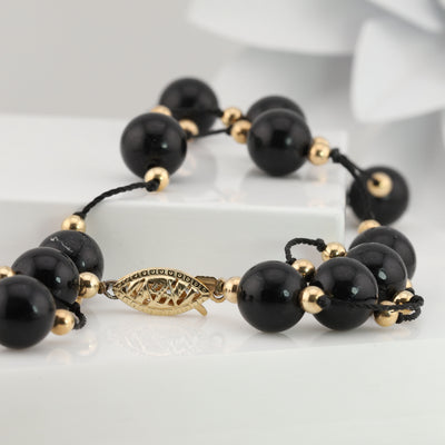 Black and Gold Station Necklace