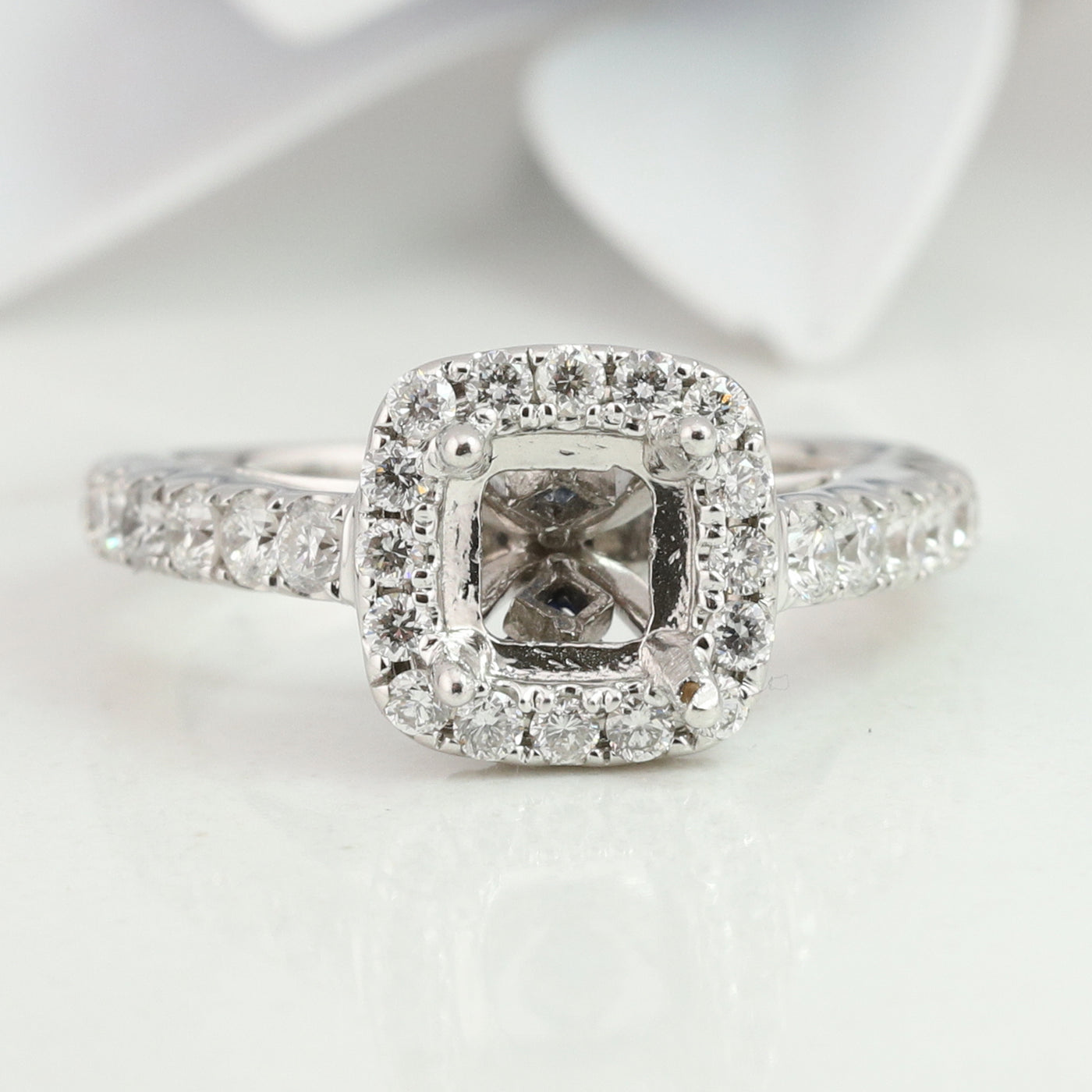 White Gold Diamond Semi Mount