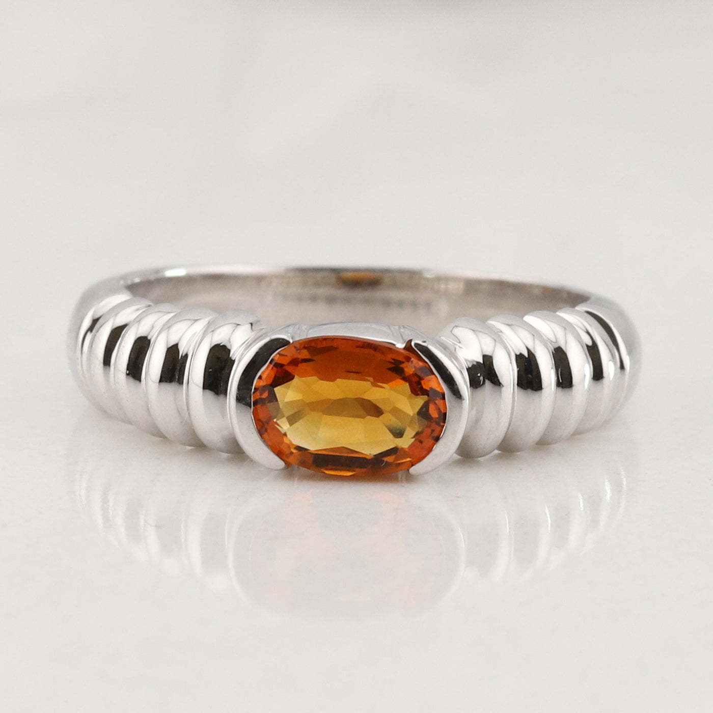 White Gold Citrine Ring