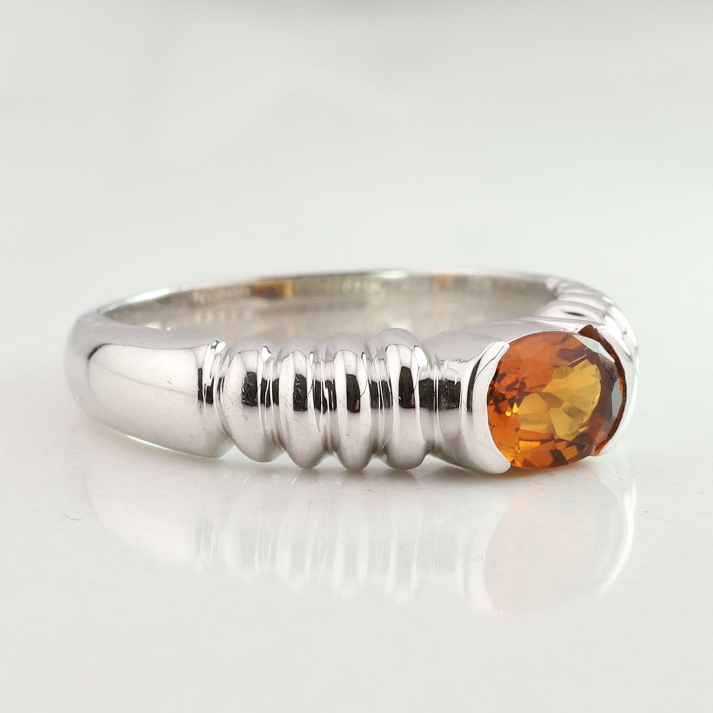 White Gold Citrine Ring