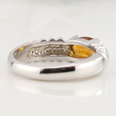 White Gold Citrine Ring