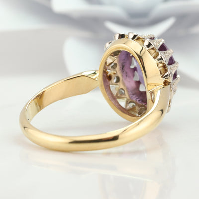 Synthetic Sapphire Diamond Ring