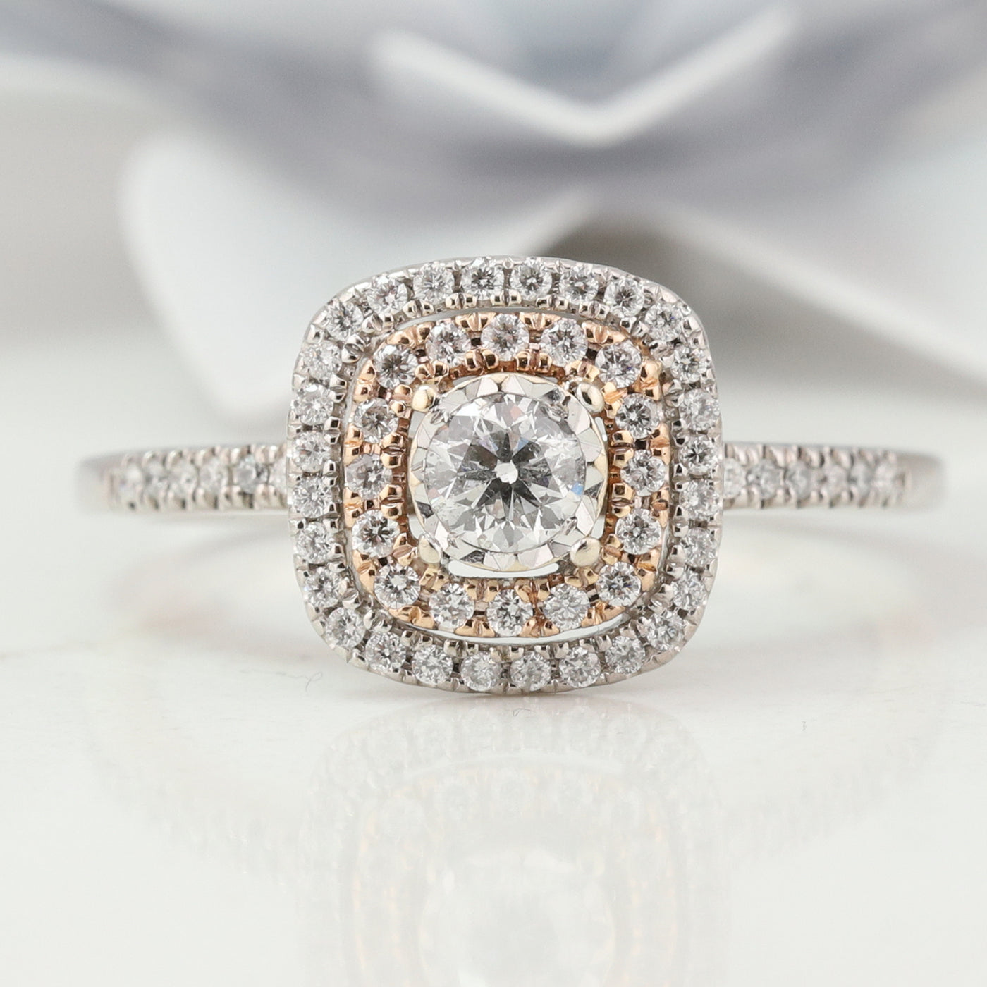 Double Halo Engagement Ring