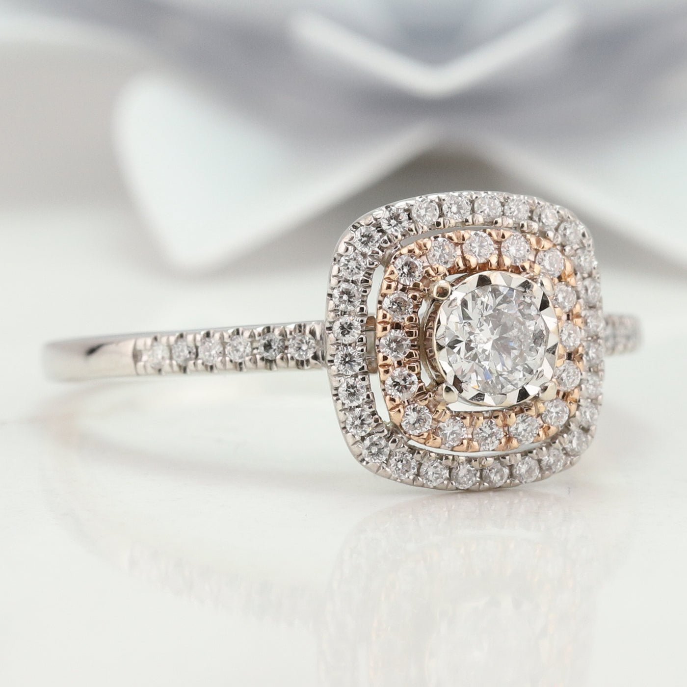 Double Halo Engagement Ring