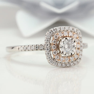Double Halo Engagement Ring
