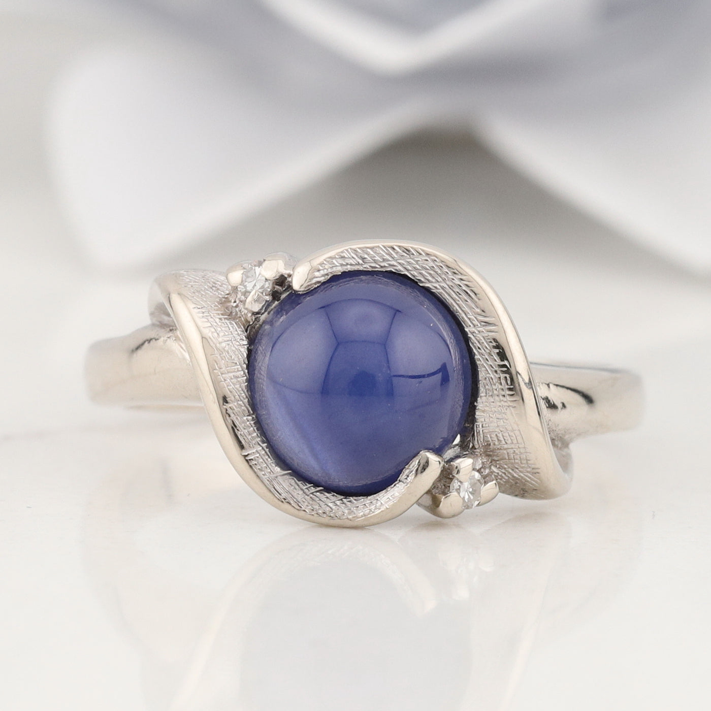 Synthetic Blue Star Sapphire Ring