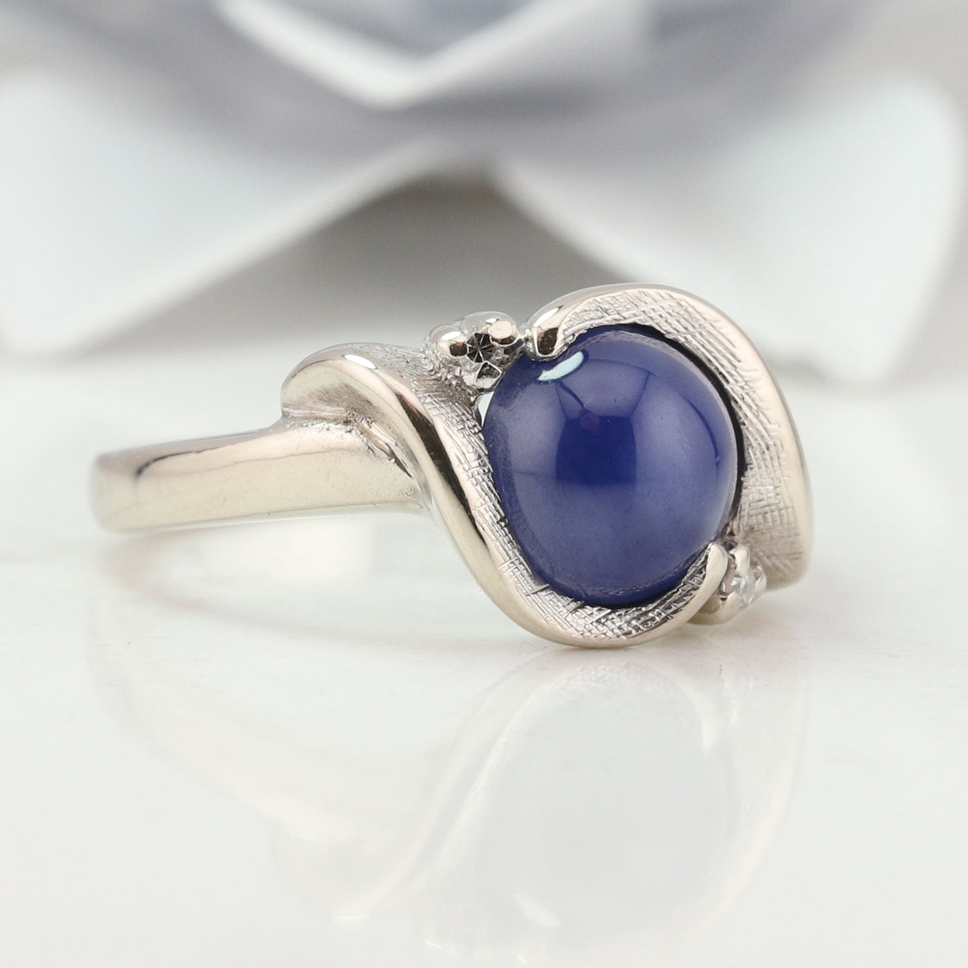 Synthetic Blue Star Sapphire Ring