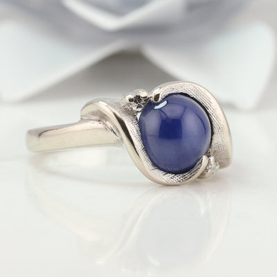 Synthetic Blue Star Sapphire Ring