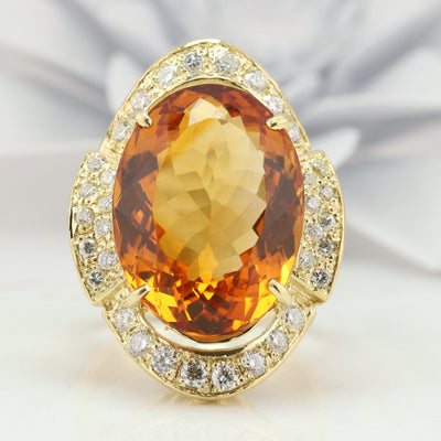 Citrine Diamond Ring