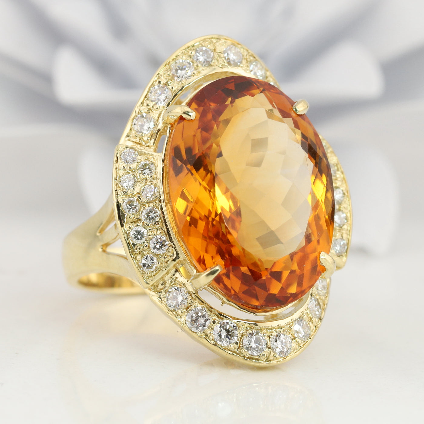Citrine Diamond Ring