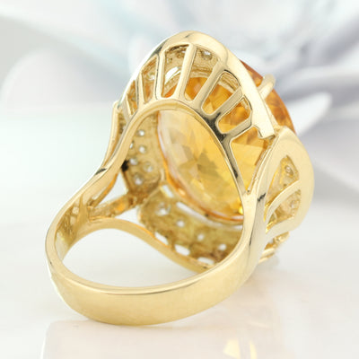Citrine Diamond Ring