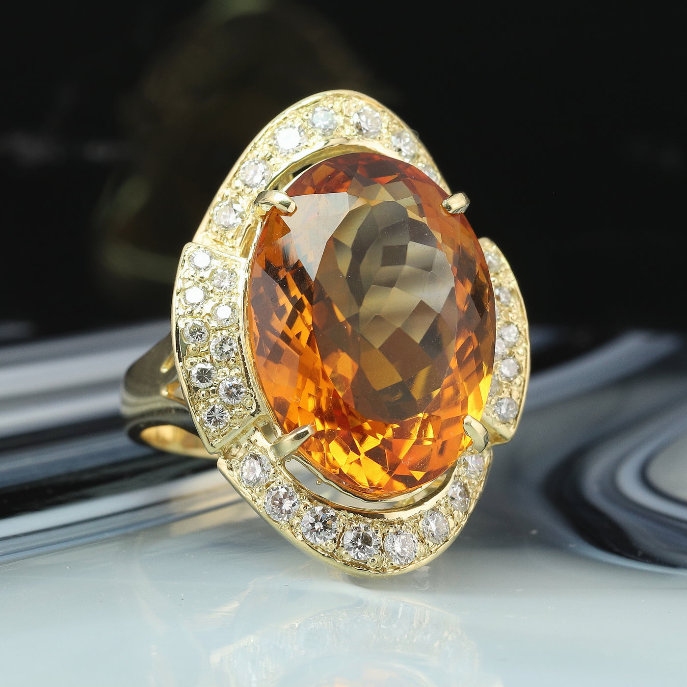 Citrine Diamond Ring