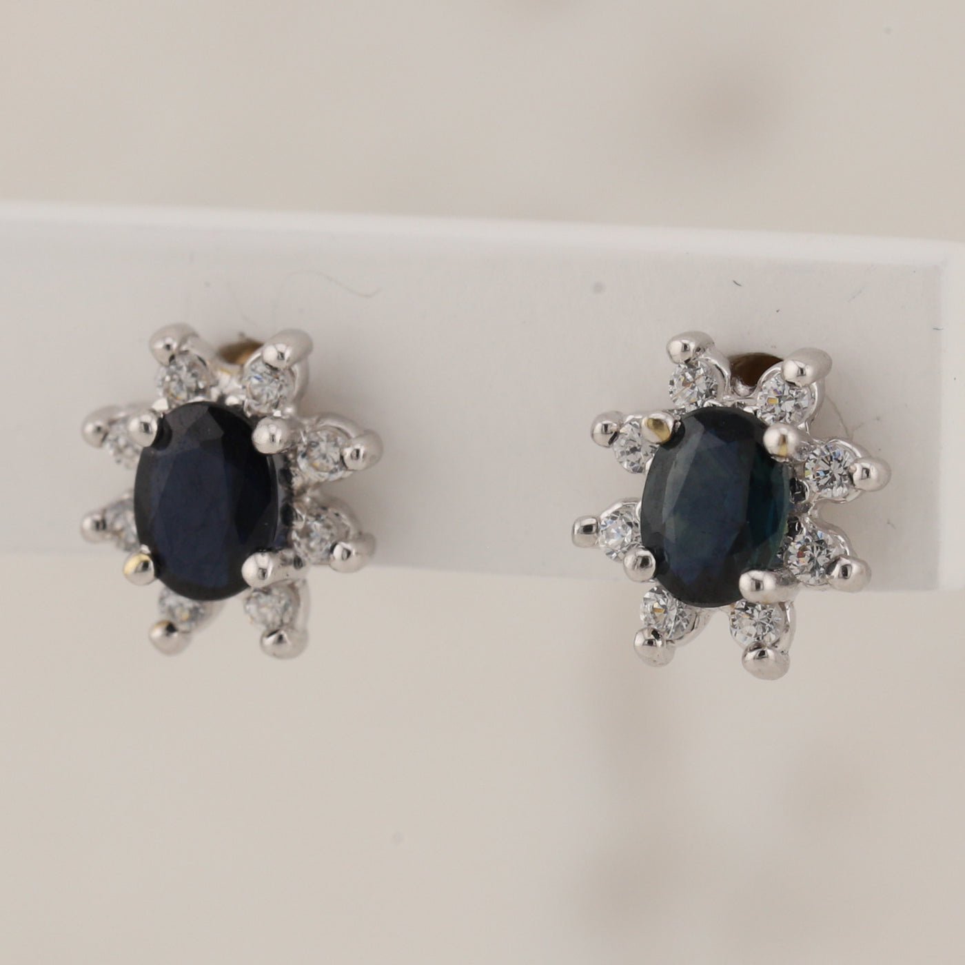 Sapphire & Diamond Cluster Earrings