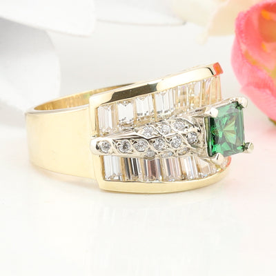 Cubic Zirconia and Green CZ Ring