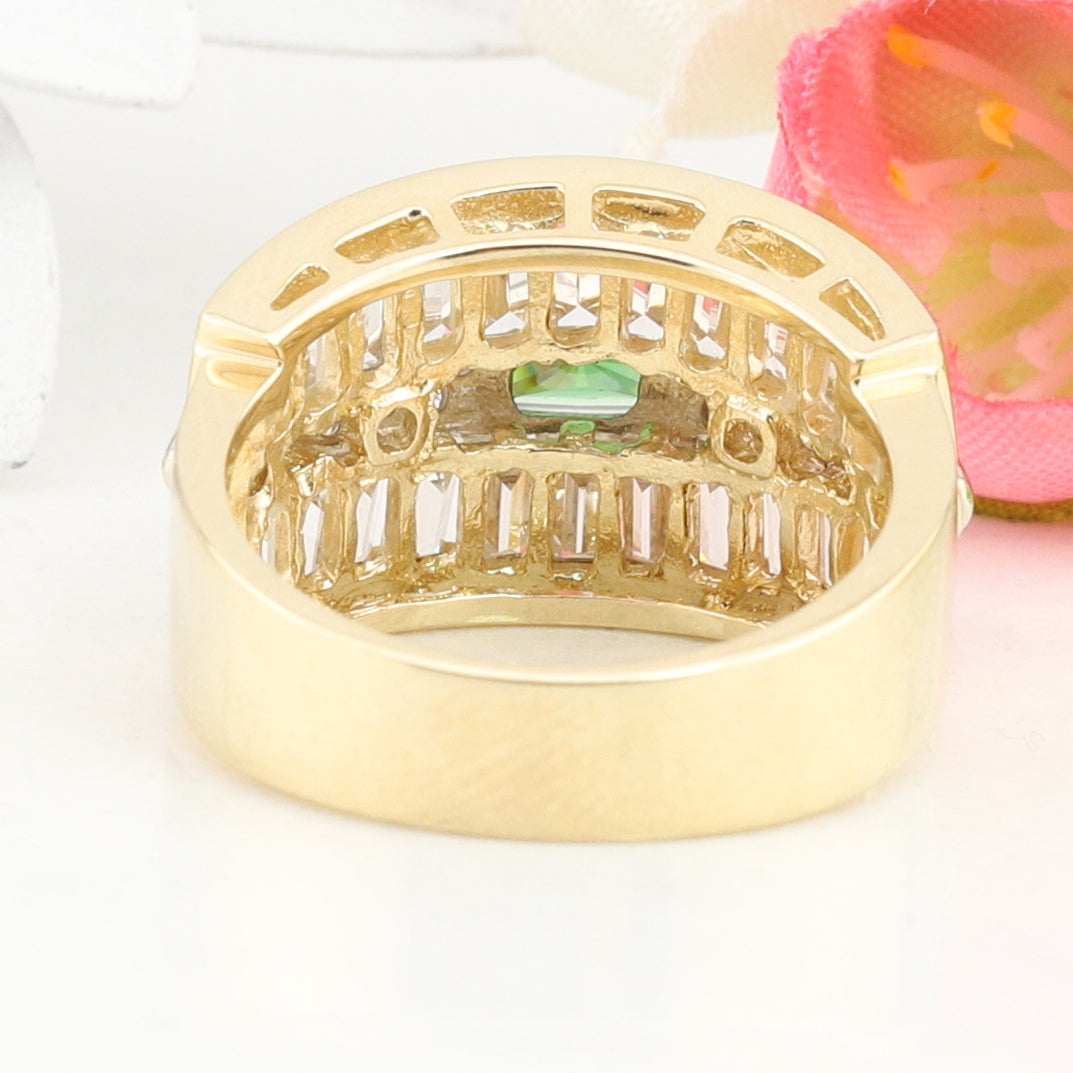 Cubic Zirconia and Green CZ Ring