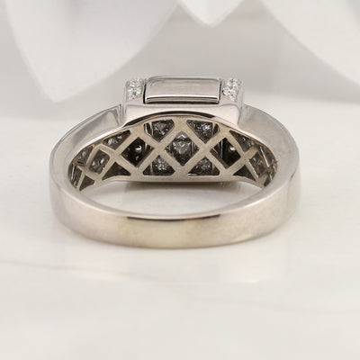 White Gold Diamond Reversible Ring