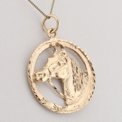 Yellow Gold Horse Pendant