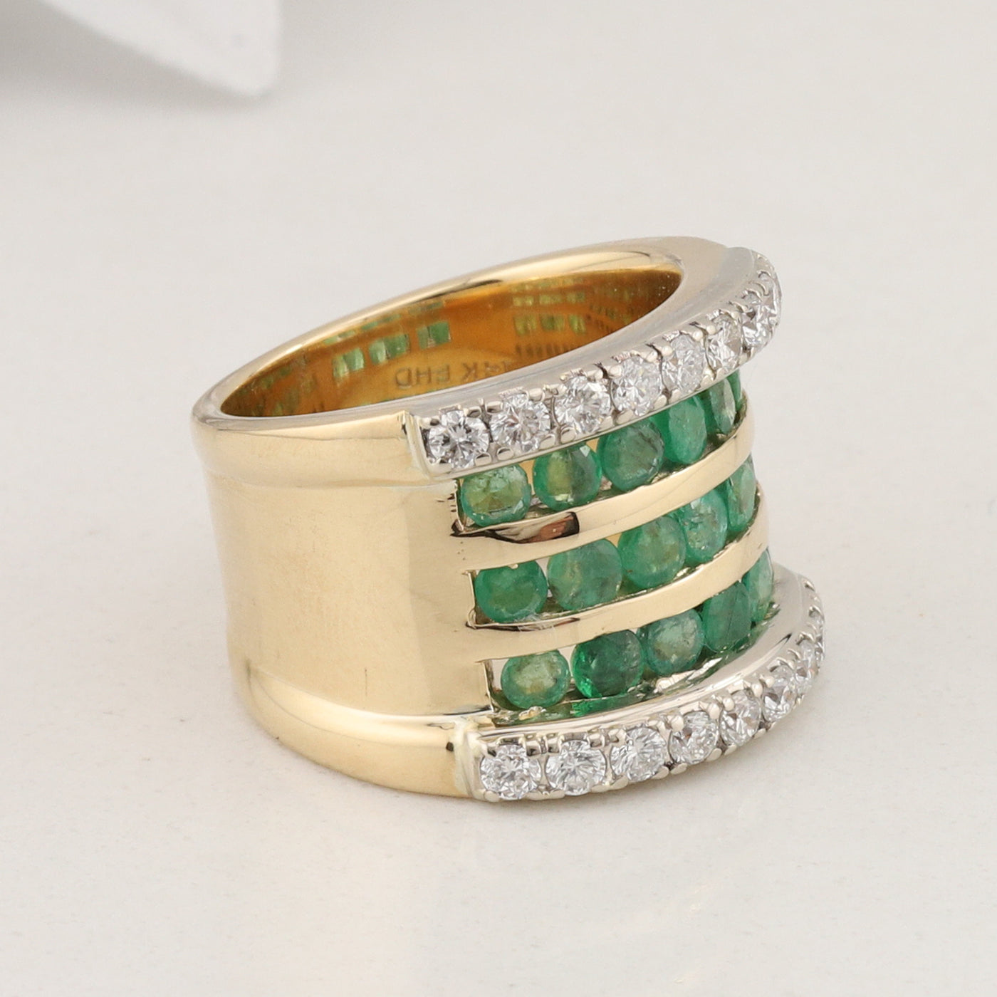 Yellow Gold Emerald and Diamond Ring