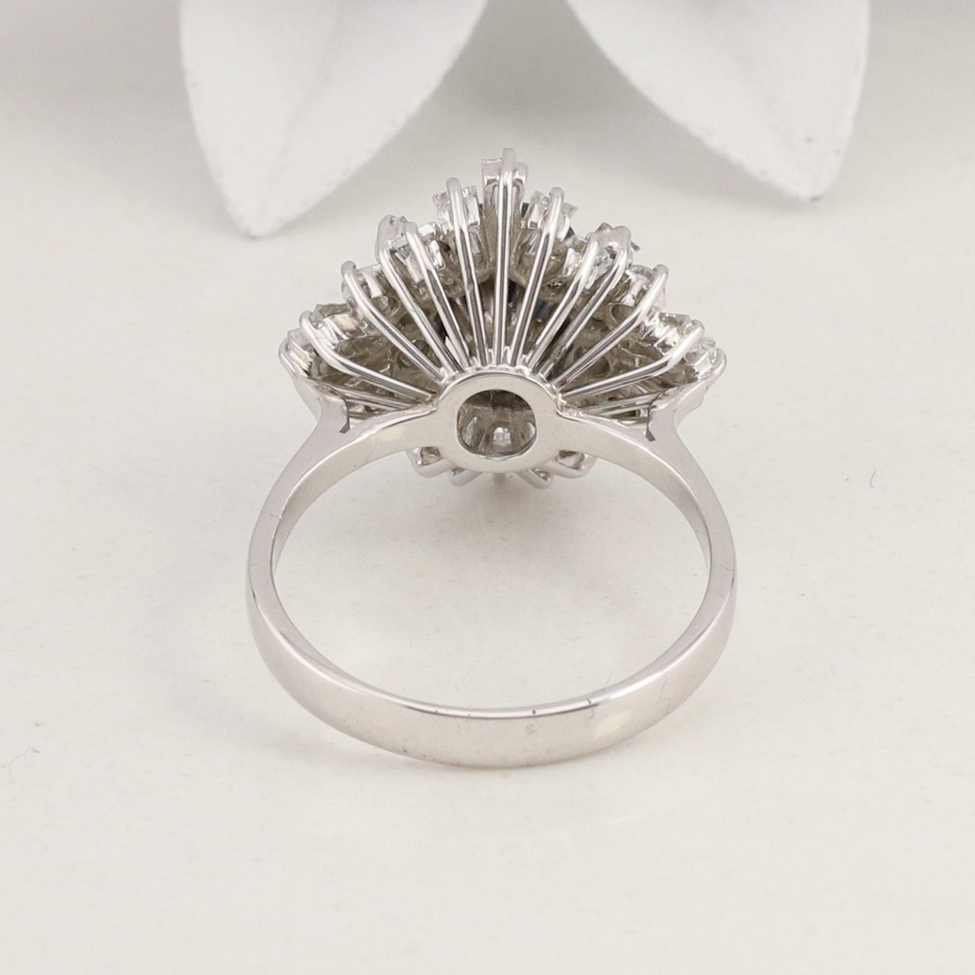 White Gold Sapphire and Diamond Ring