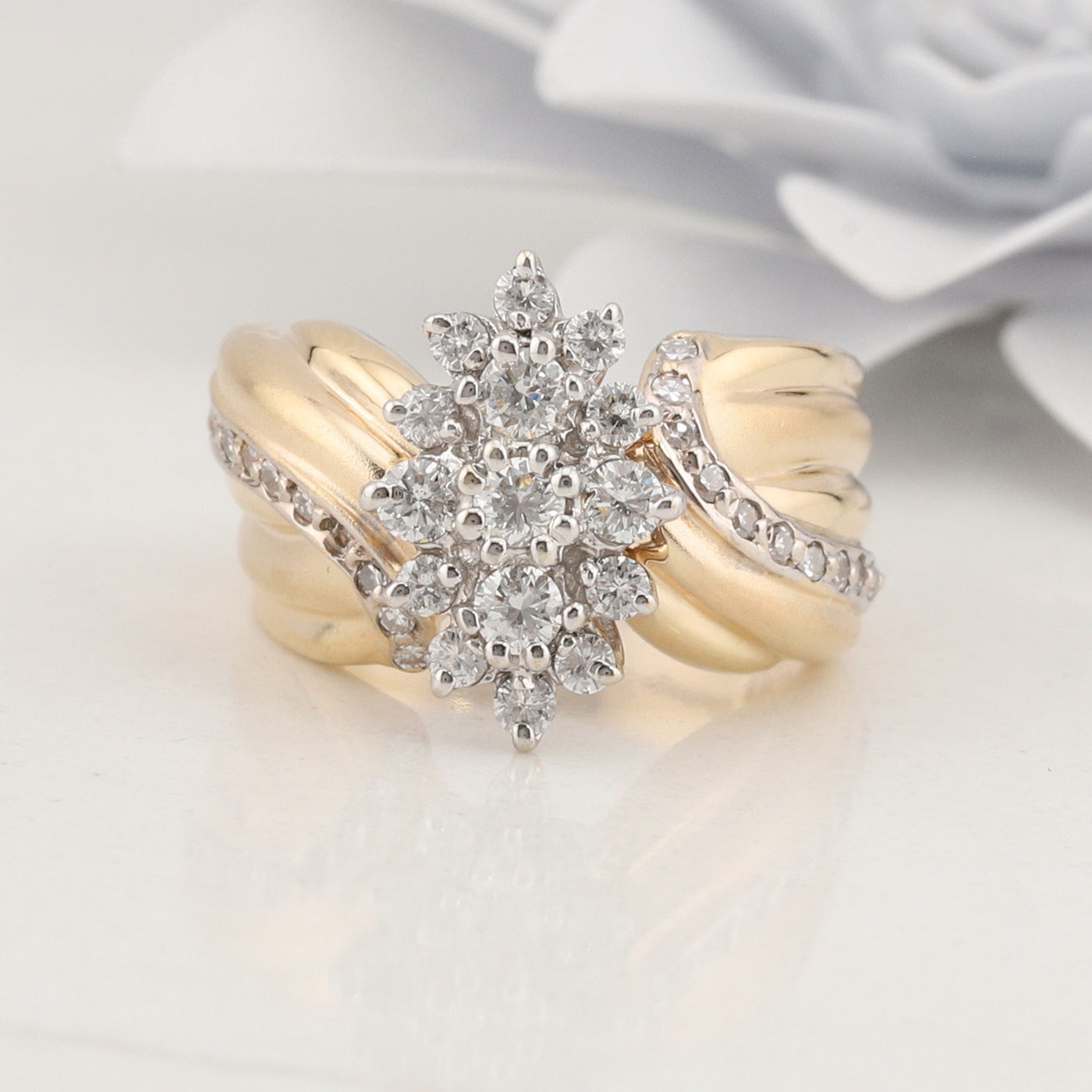 Two Toned Diamond Ring