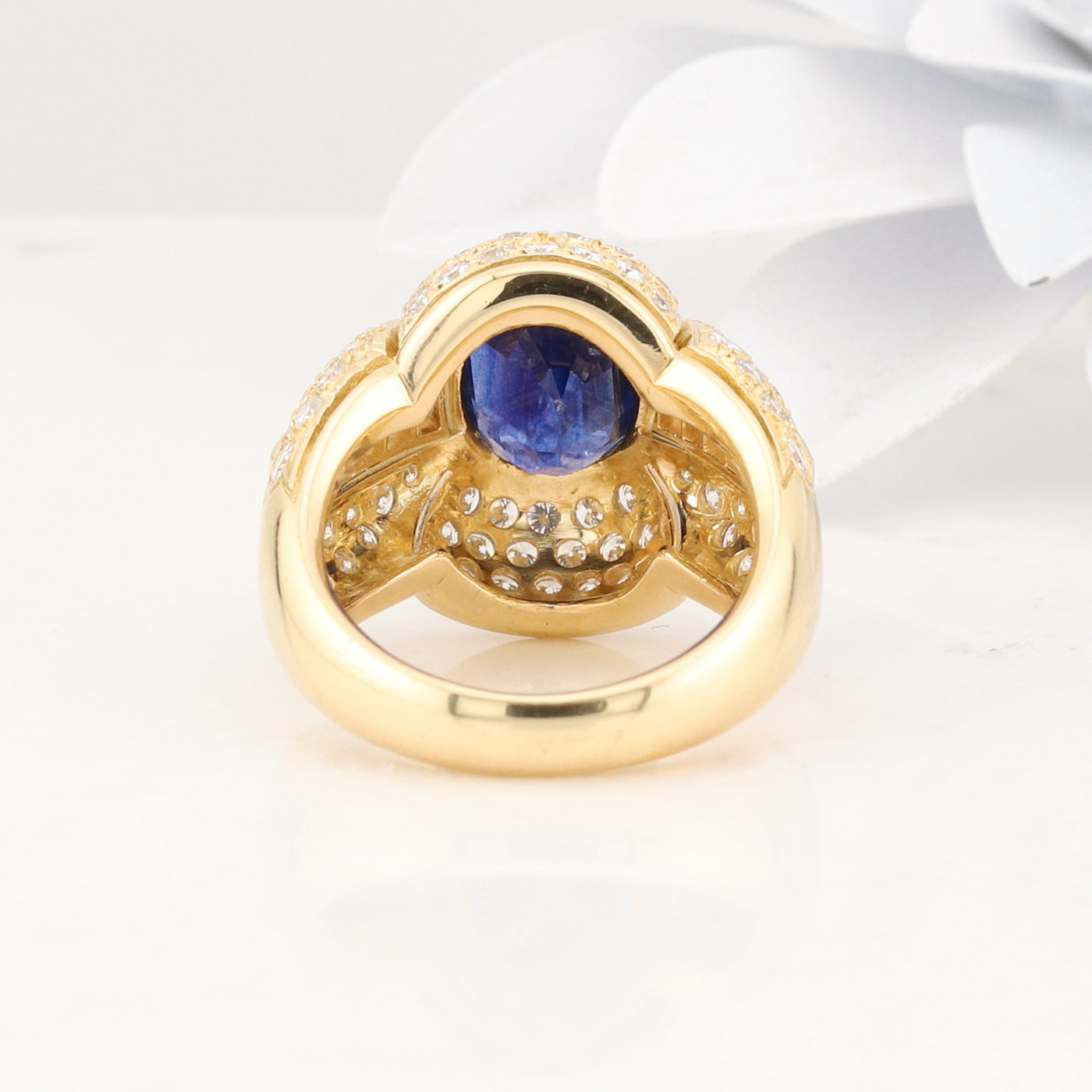 Yellow Gold Sapphire and Diamond Ring