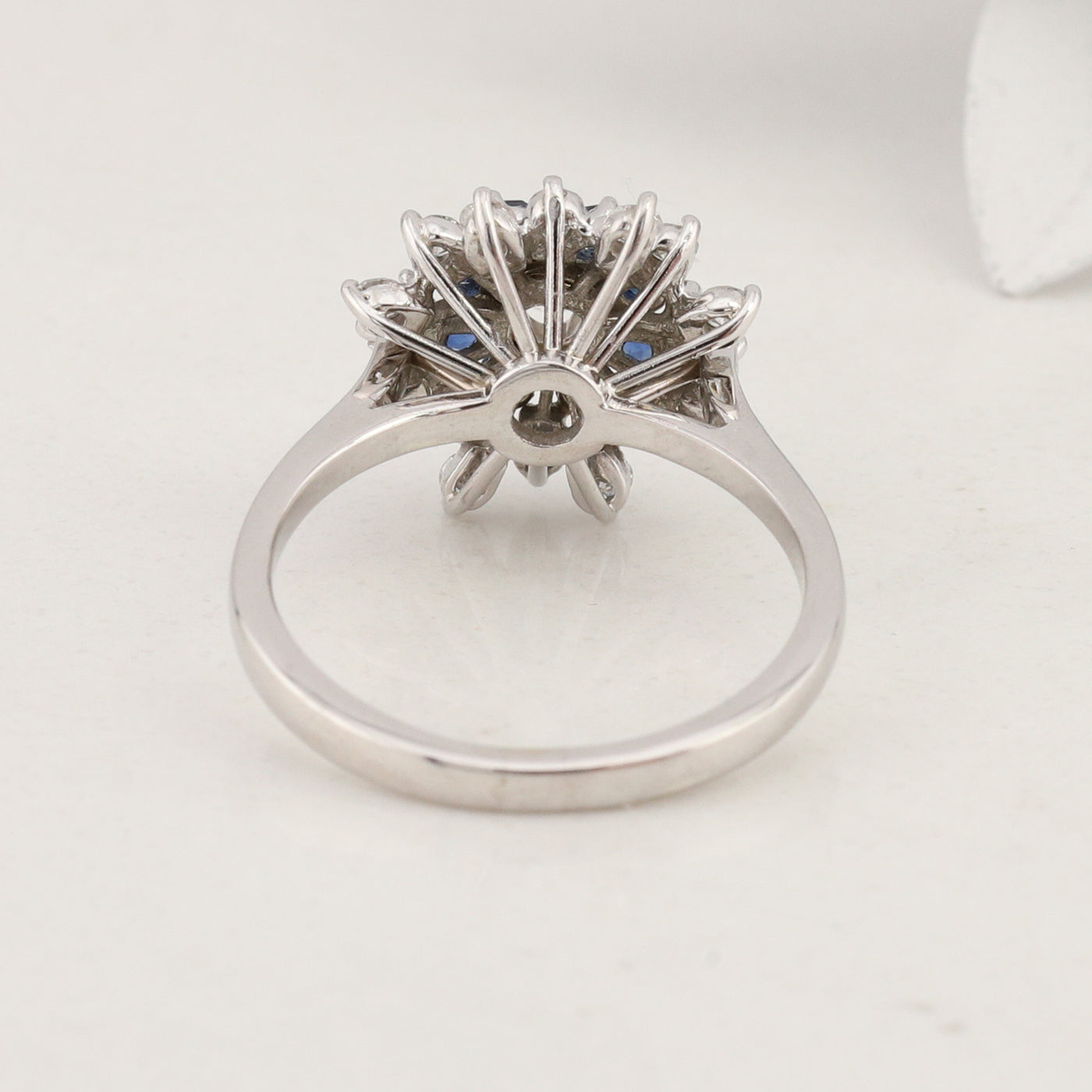 White Gold Sapphire and Diamond Ring