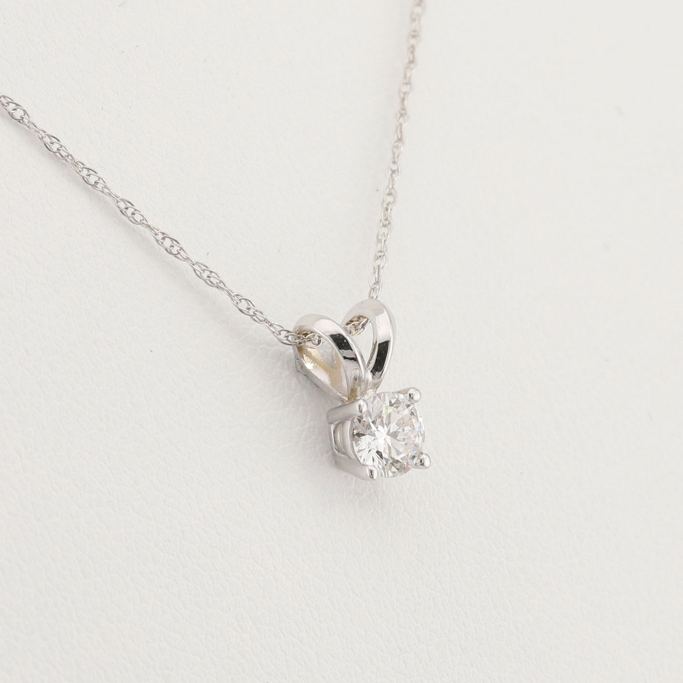 Diamond Pendant with White Gold Chain