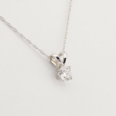 Diamond Pendant with White Gold Chain