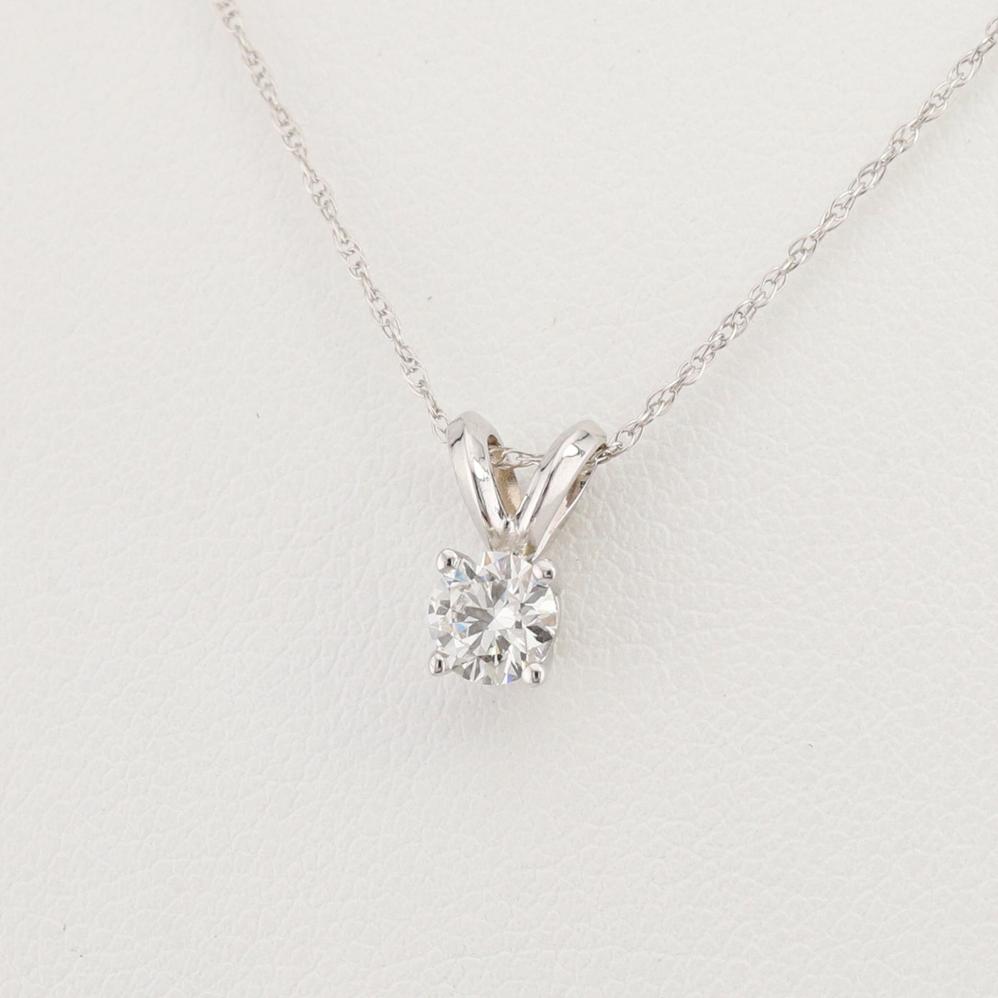 Diamond Pendant with White Gold Chain