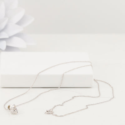 Diamond Pendant with White Gold Chain