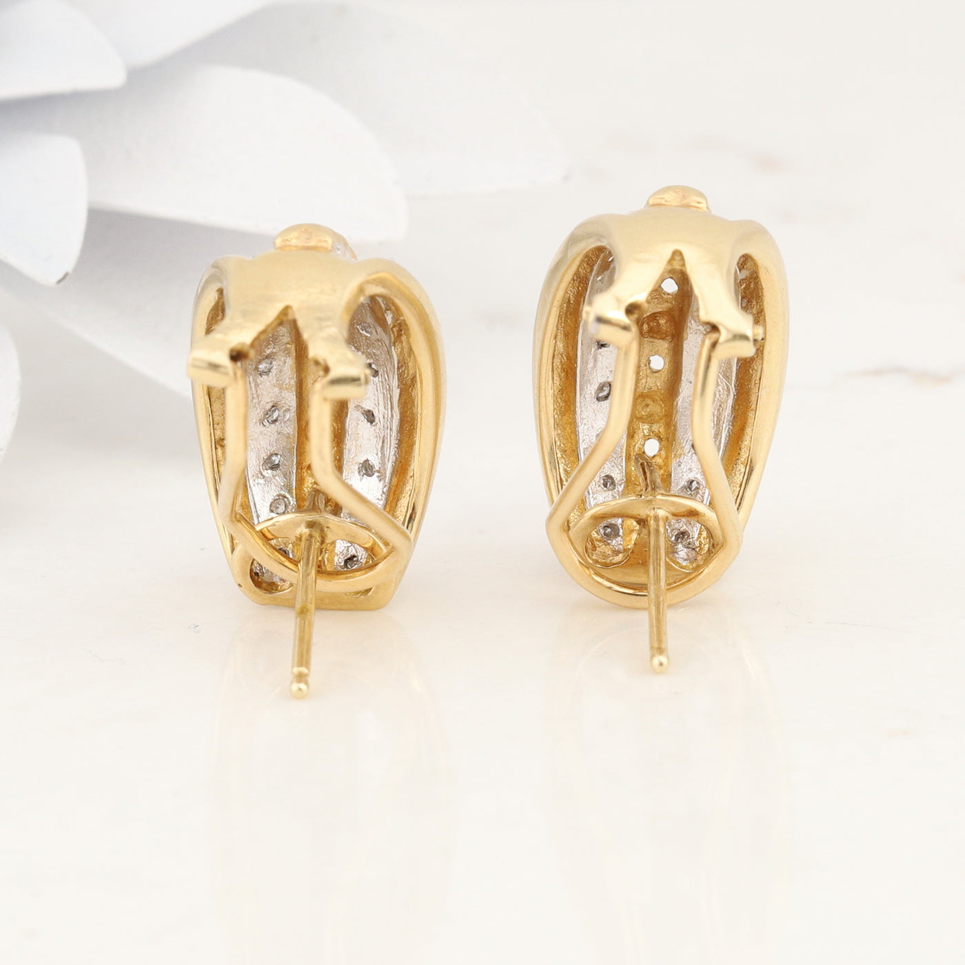 Two Toned Gold Earrings