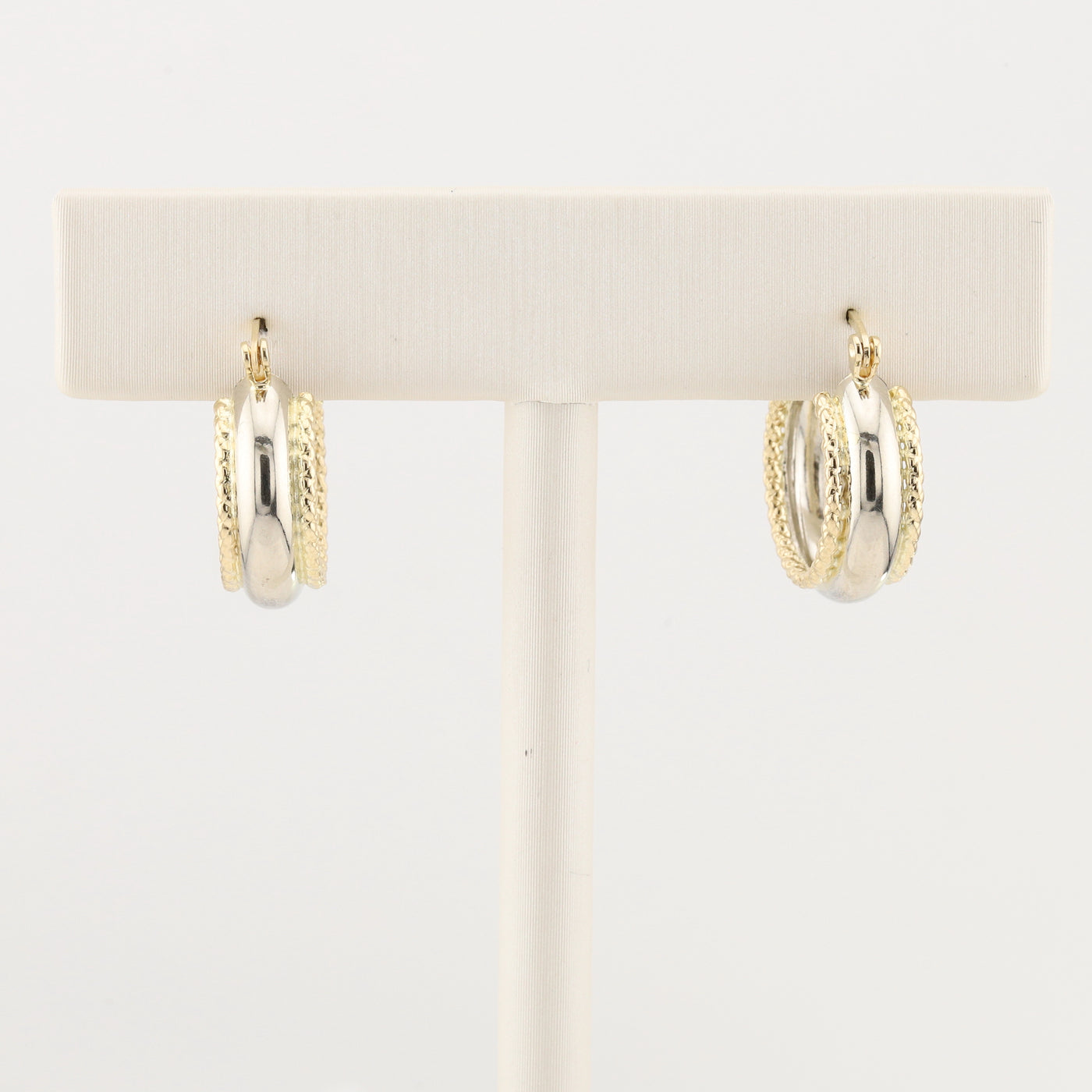 Two Toned Gold Hoop Earrings