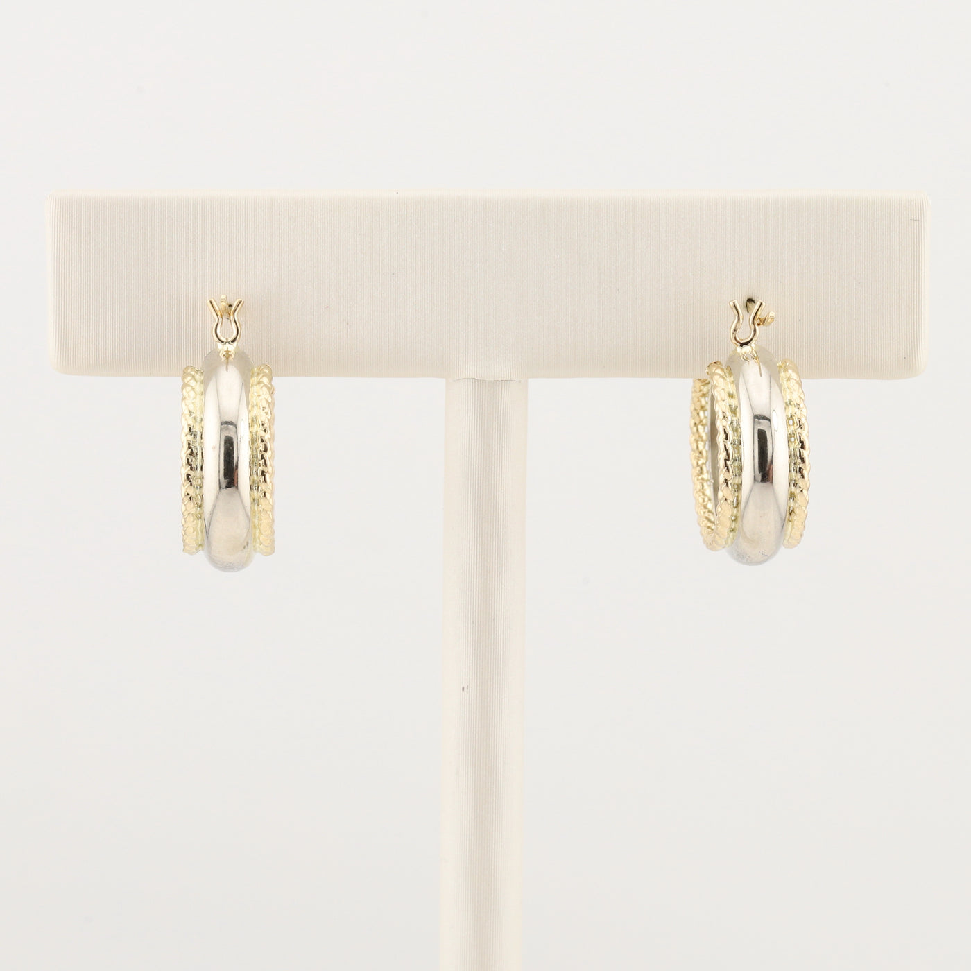 Two Toned Gold Hoop Earrings
