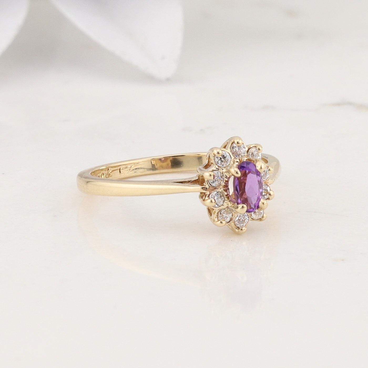 Yellow Gold Amethyst Ring