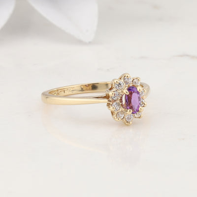 Yellow Gold Amethyst Ring